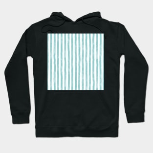 Beach day watercolor stripes in soft turquoise Hoodie